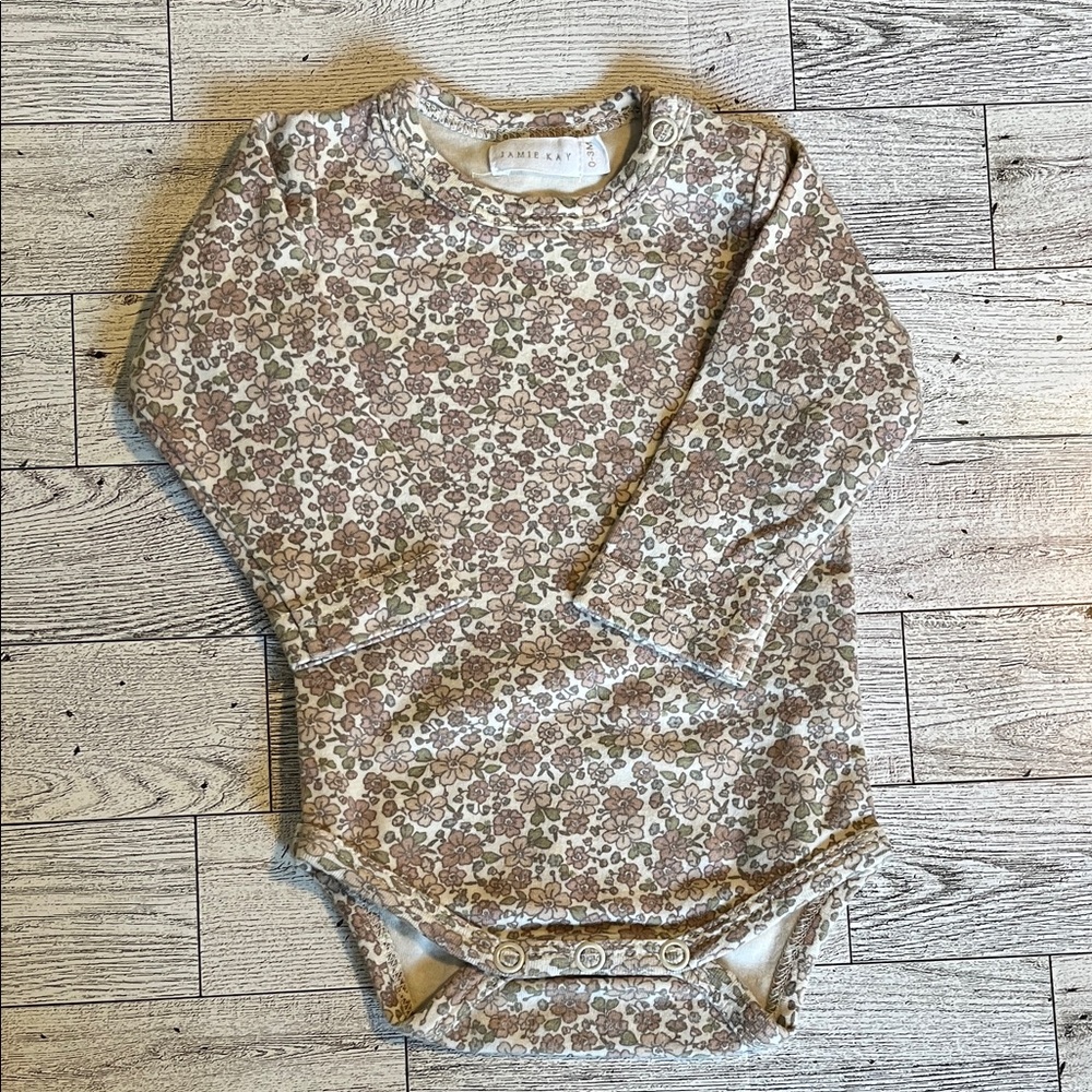 Jamie Kay “Chloe Floral Tofu” Baby Bodysuit size 0-3 Months